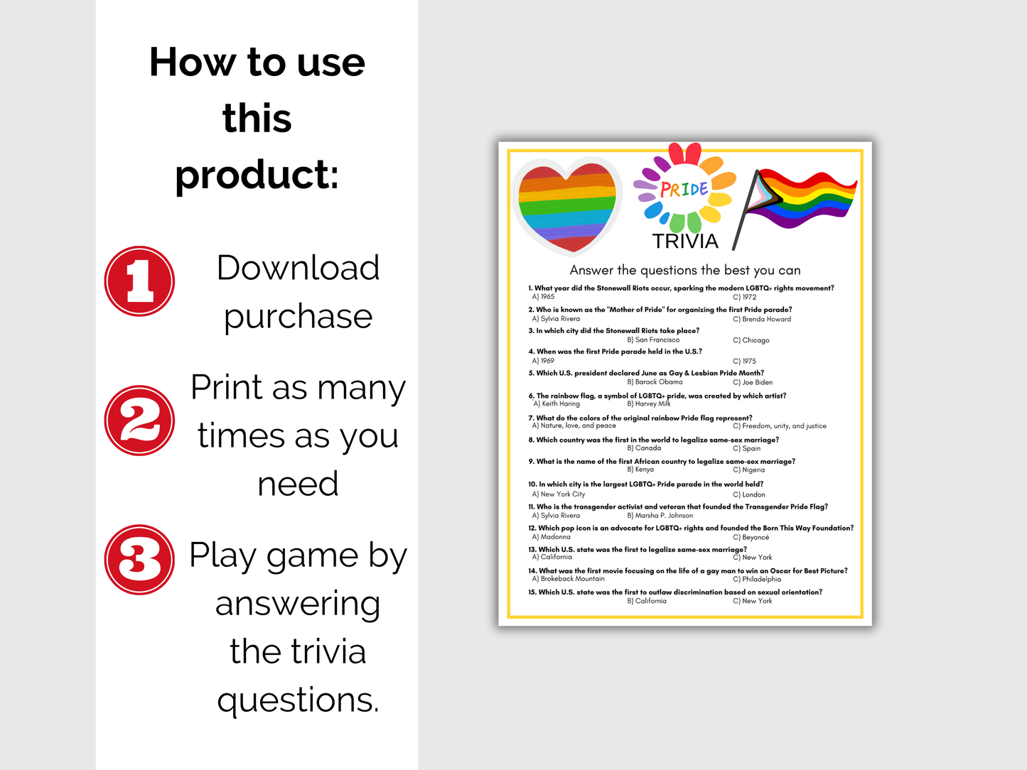 Pride Trivia Game