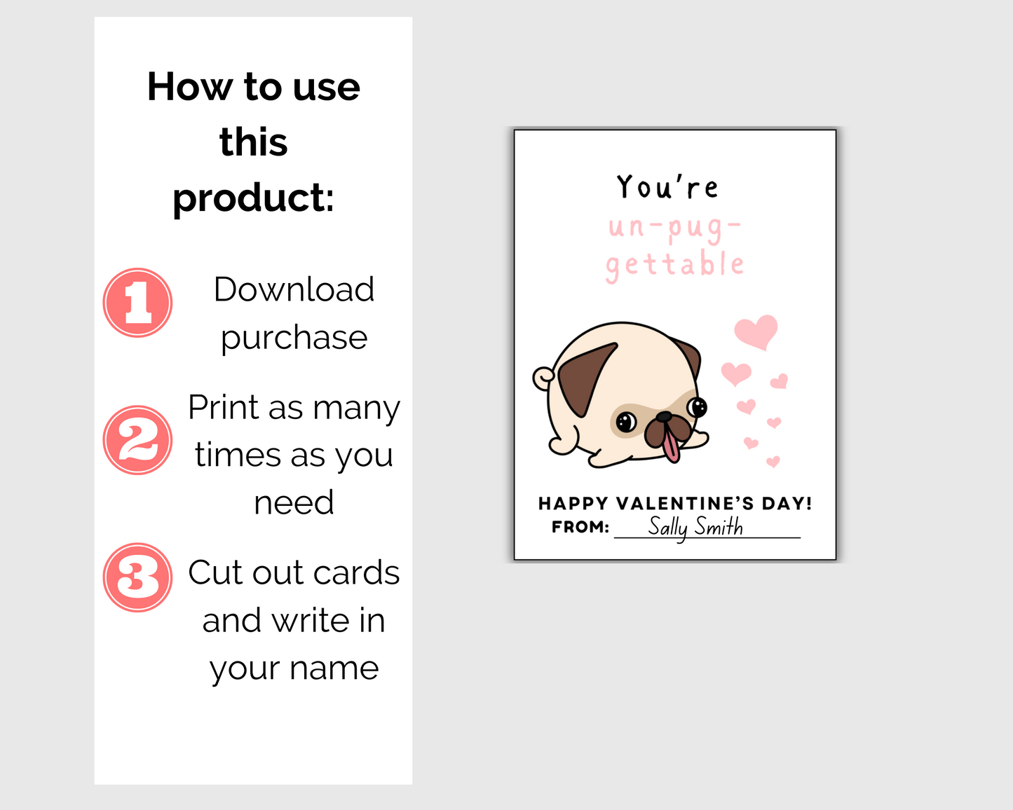 Pug Valentine Cards
