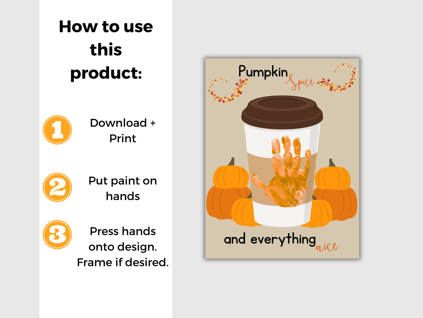 Pumpkin Spice Fall Handprint Art