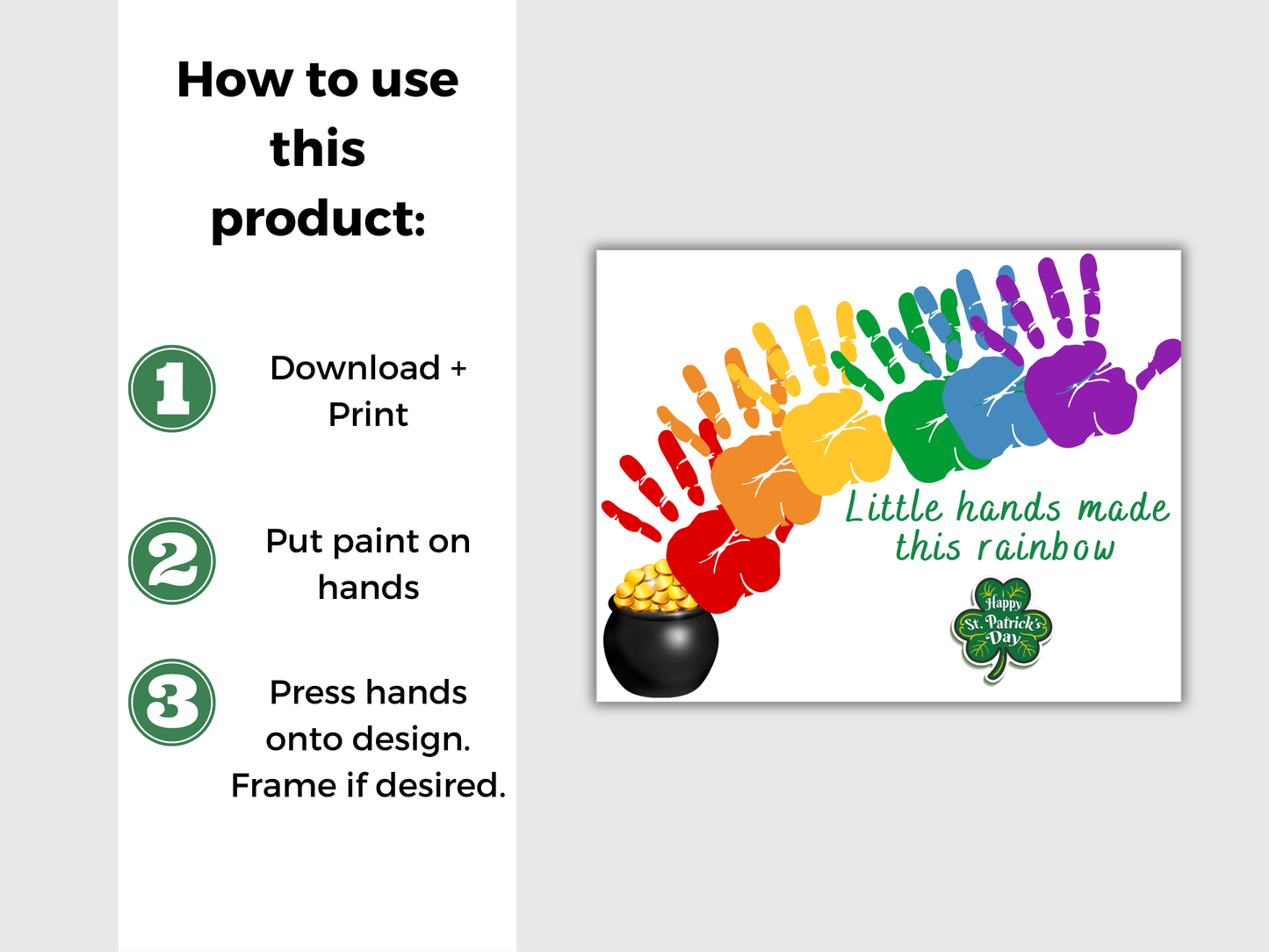 St Patrick Day Rainbow Handprint Art
