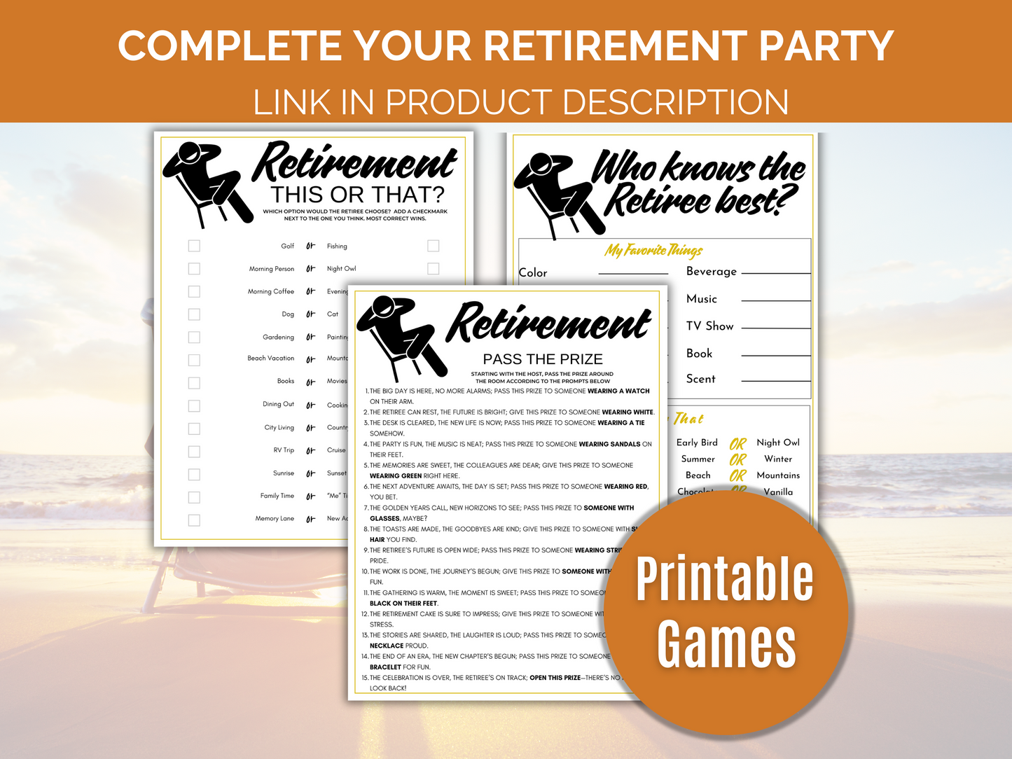 Retirement Trivia Game