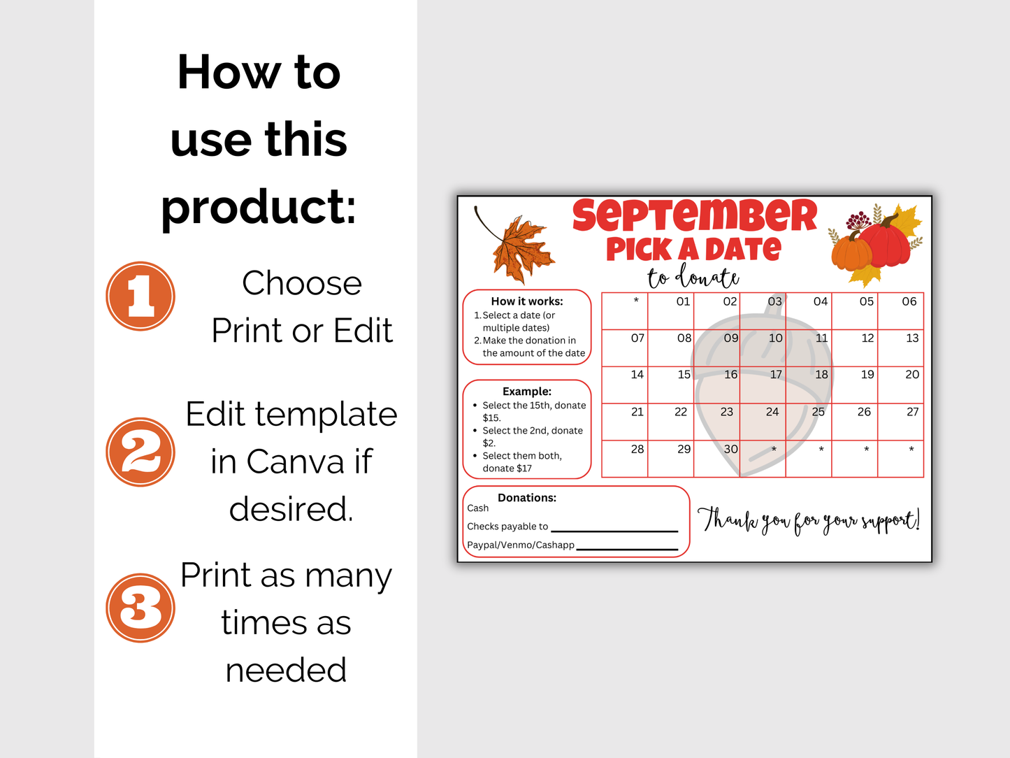 Editable September Pick A Date
