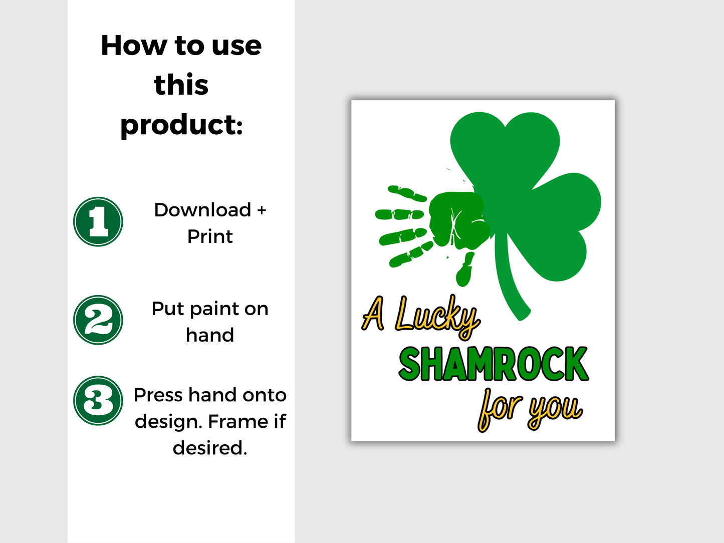 Shamrock St Patrick Handprint Art