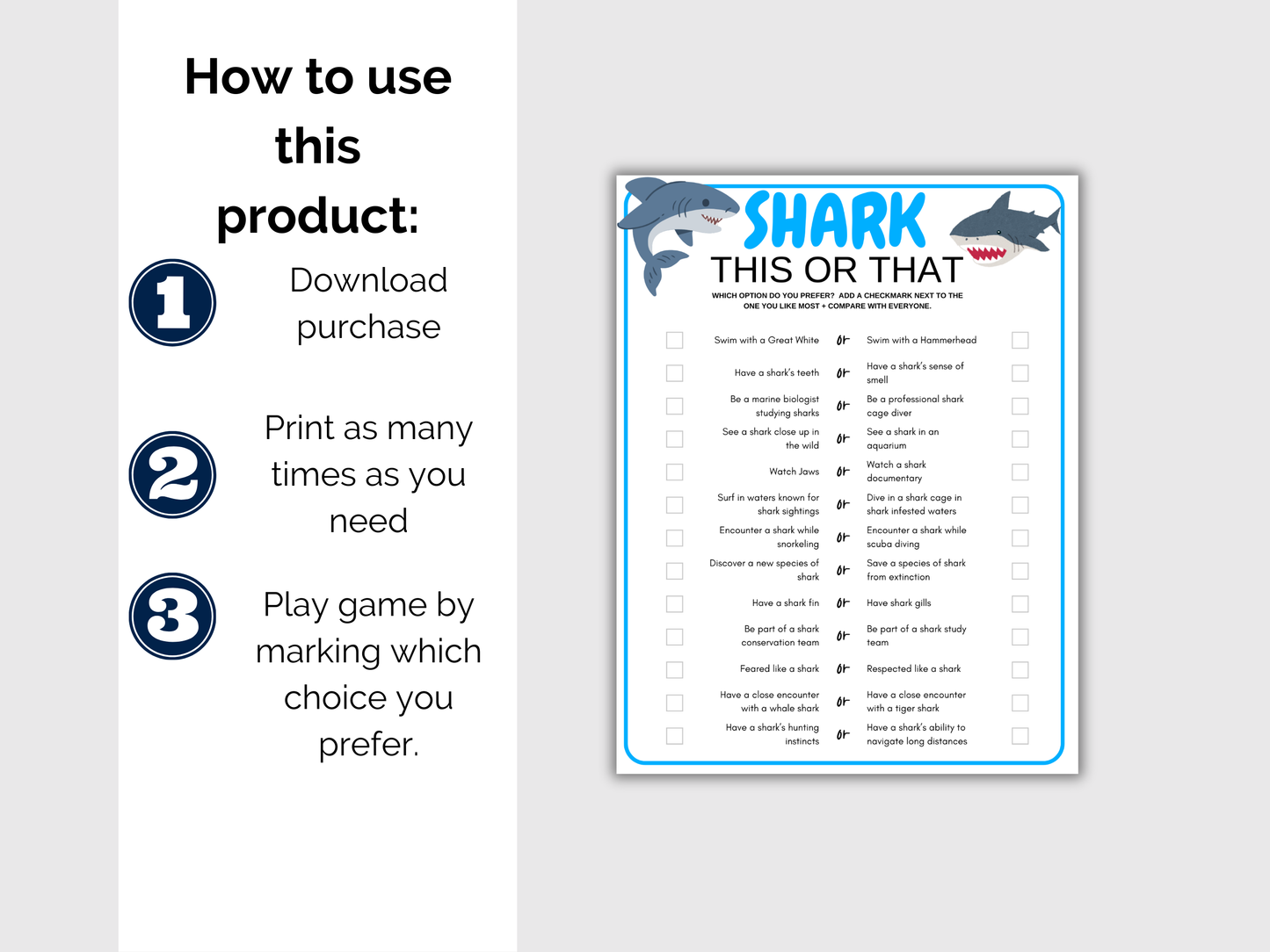 Shark This or That Game