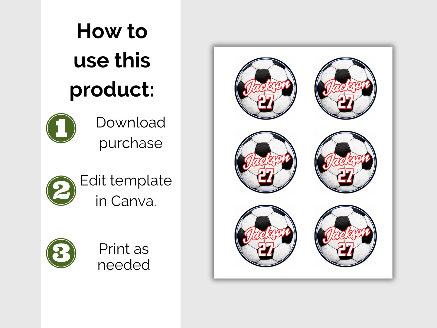 Editable Soccer Name Tags Template