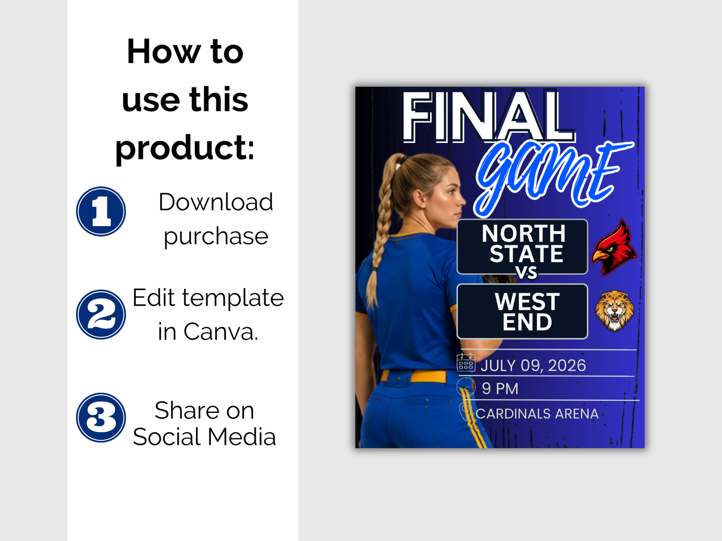 Softball Game Day Social Media Template