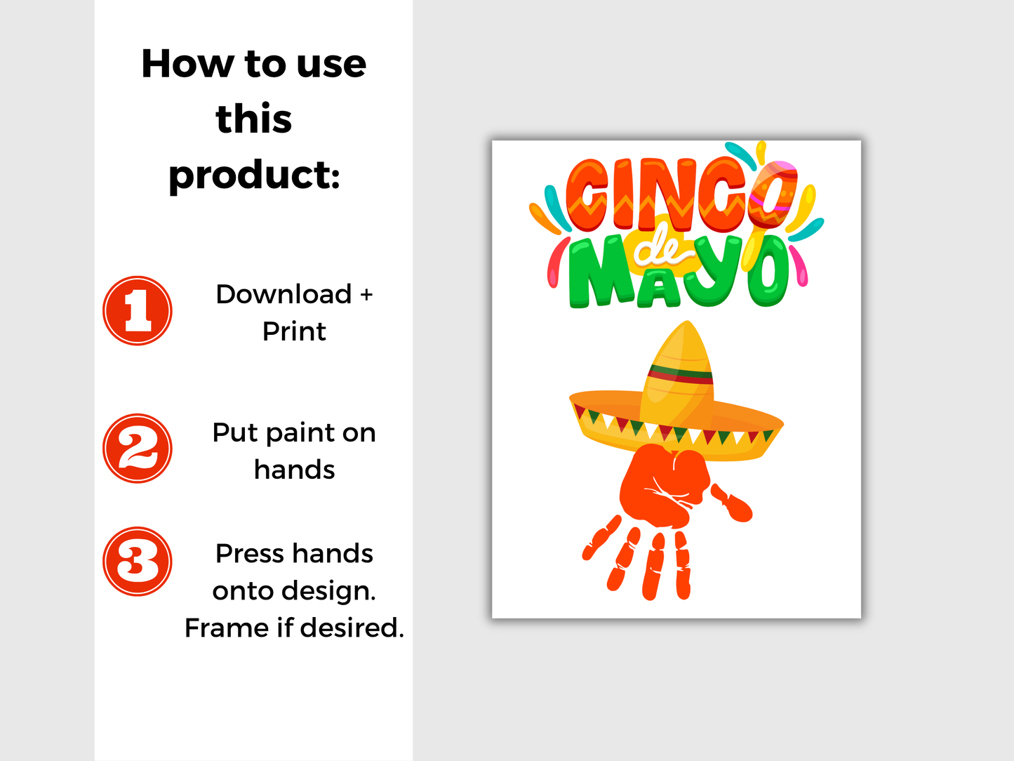 Cinco De Mayo Sombrero Handprint Art