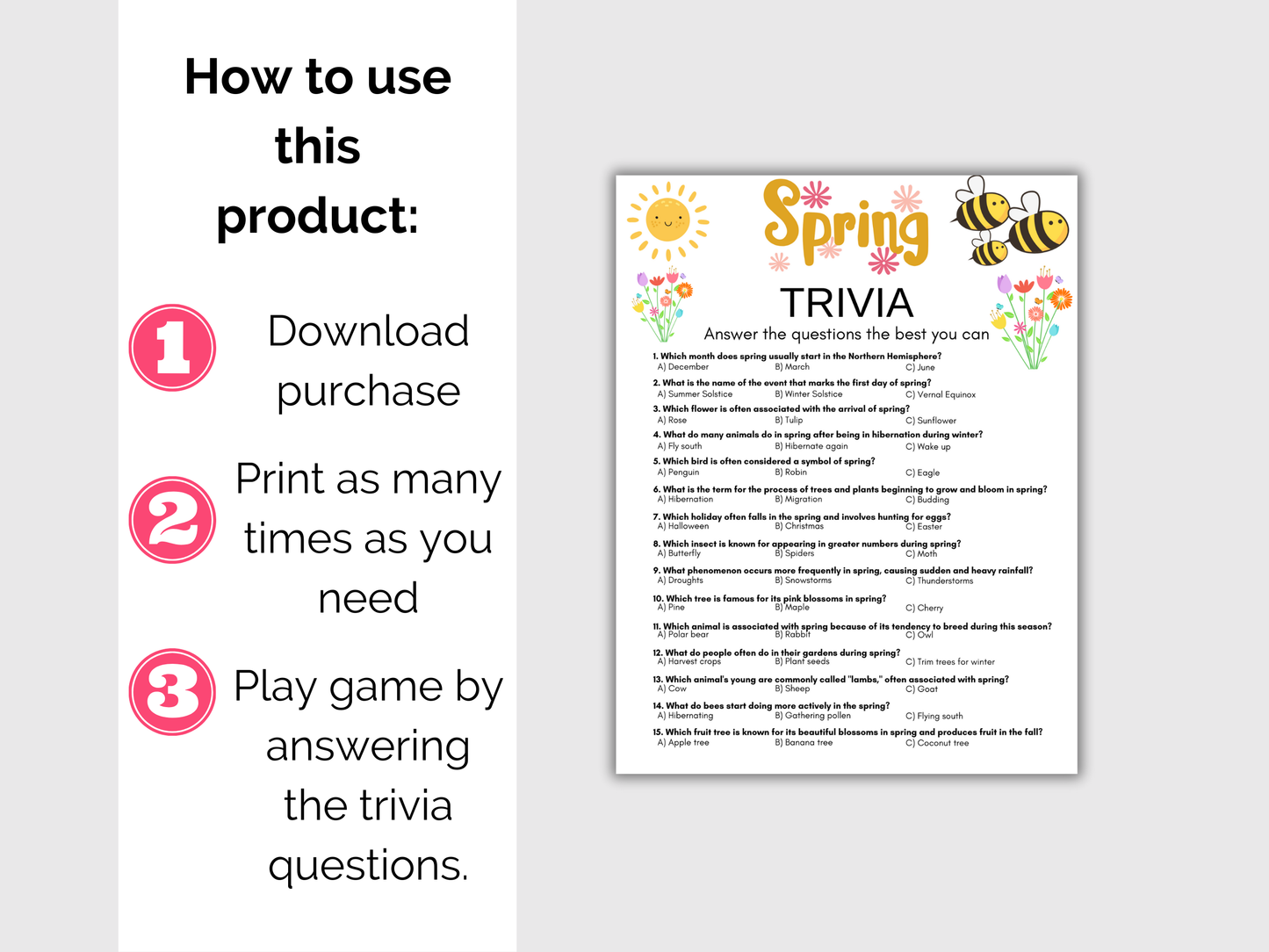 Spring Trivia Game