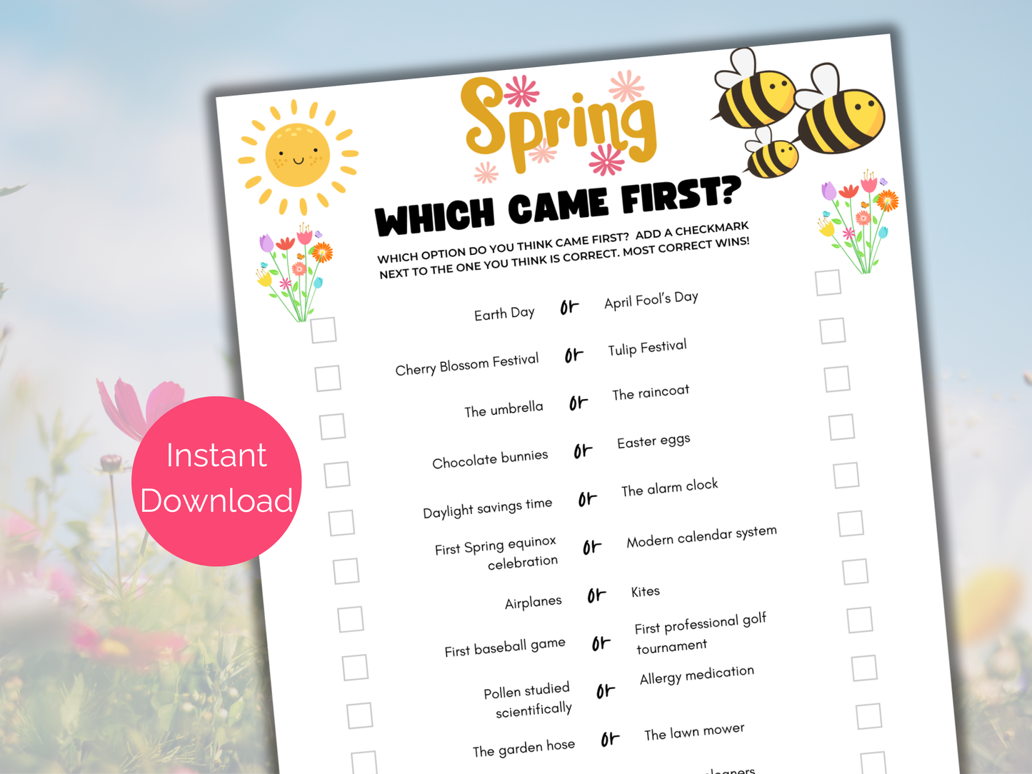 Spring Which Came First Game