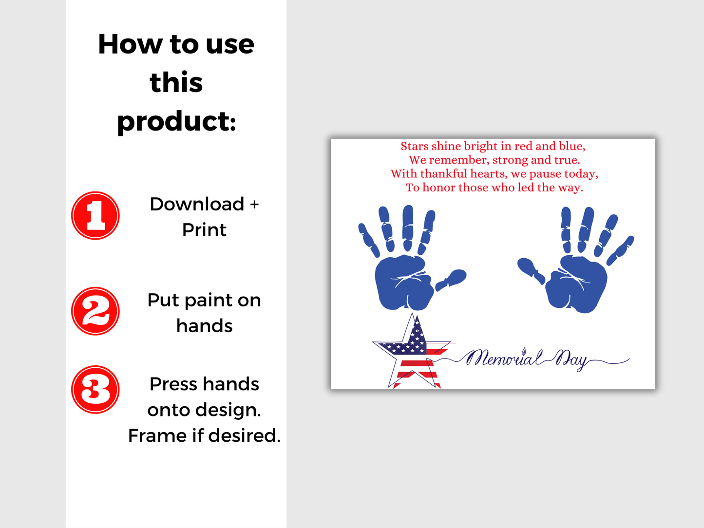Memorial Day Star Handprint Art