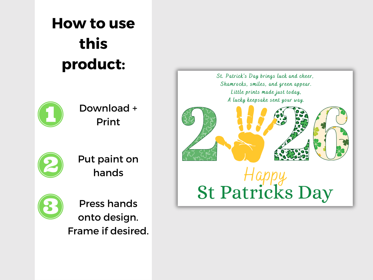 St Patricks Day Handprint Art Bundle