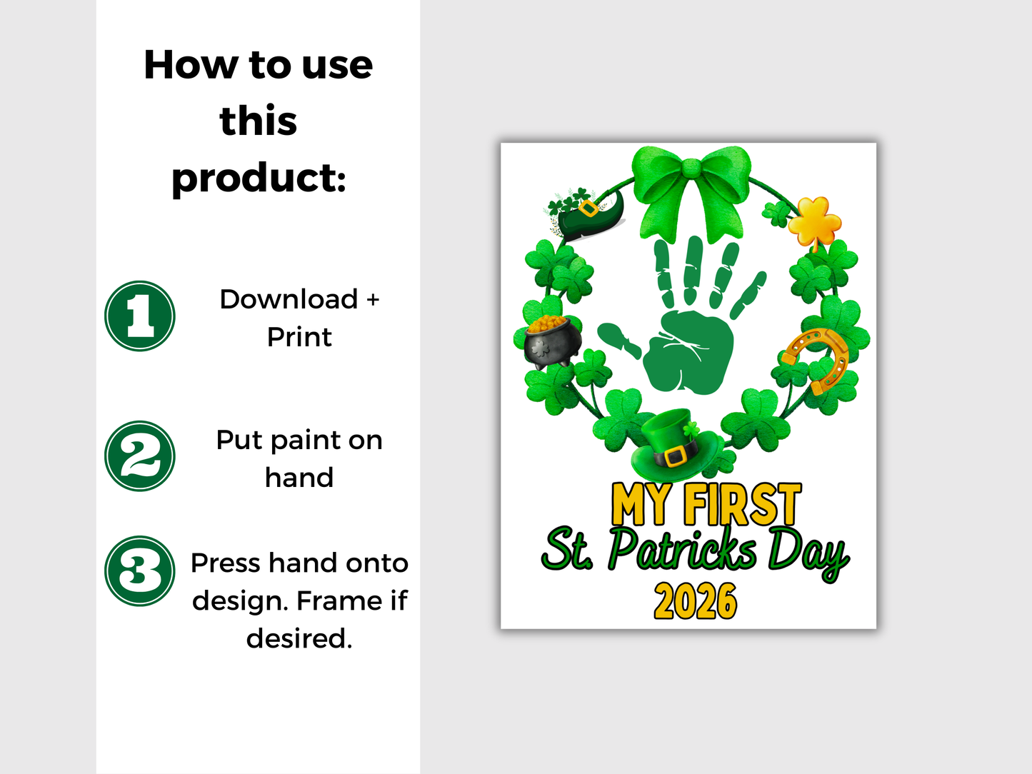 First St Patrick's Day Handprint Art