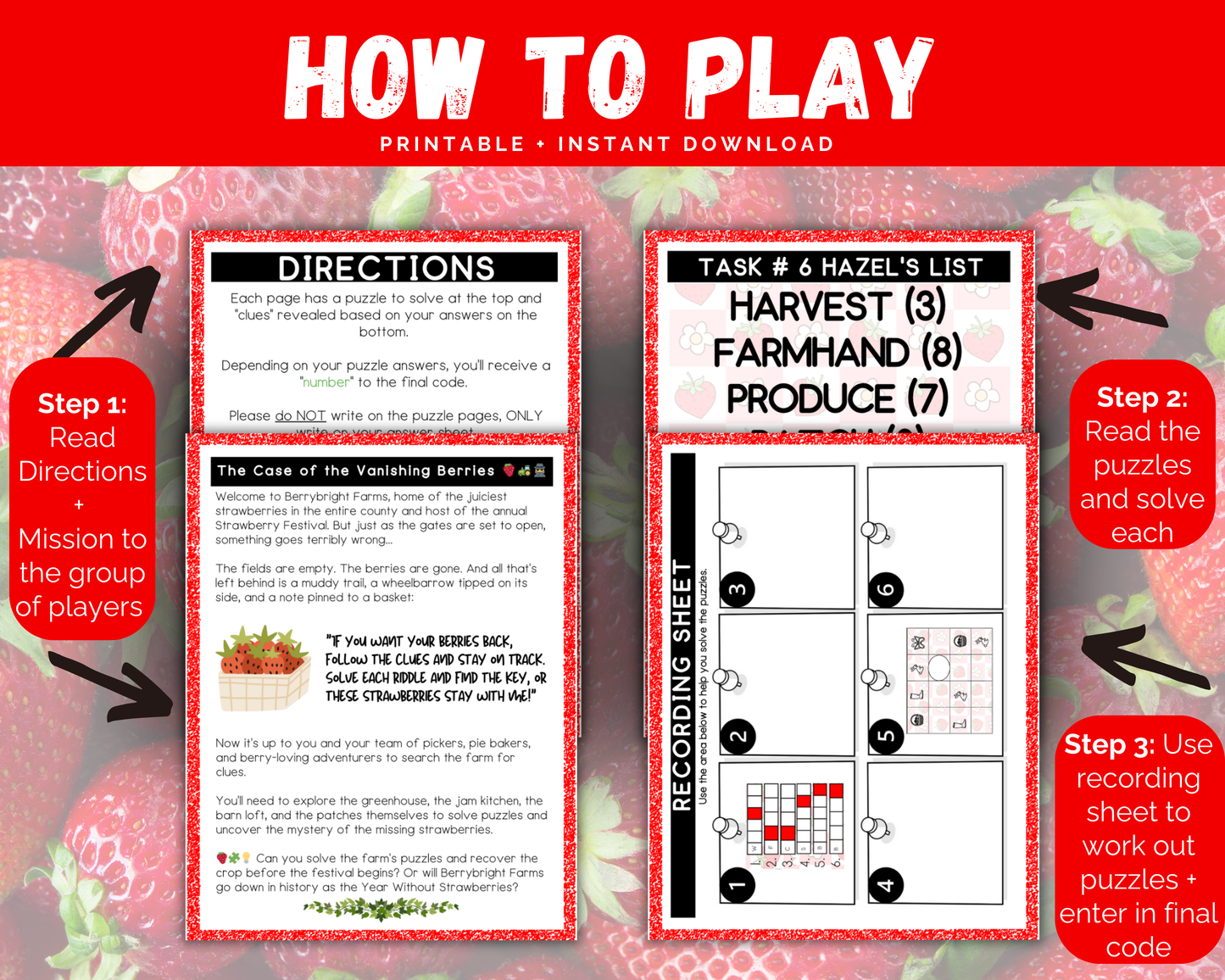 Strawberry Farm Escape Room for Kids