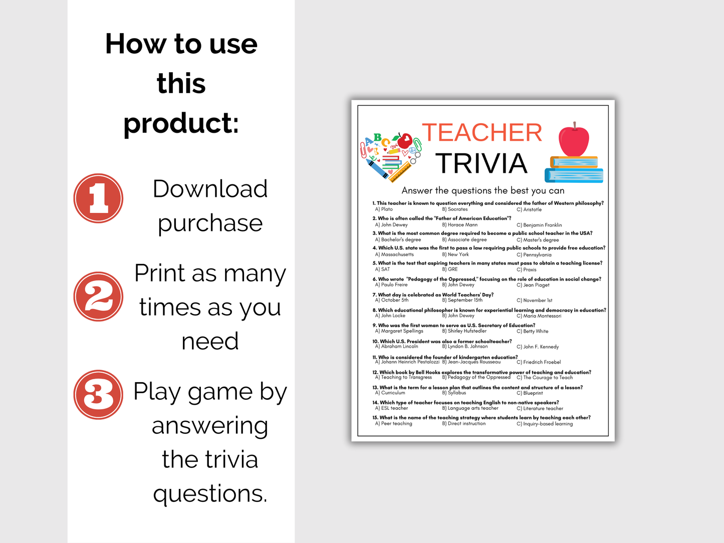 Teacher Trivia Game