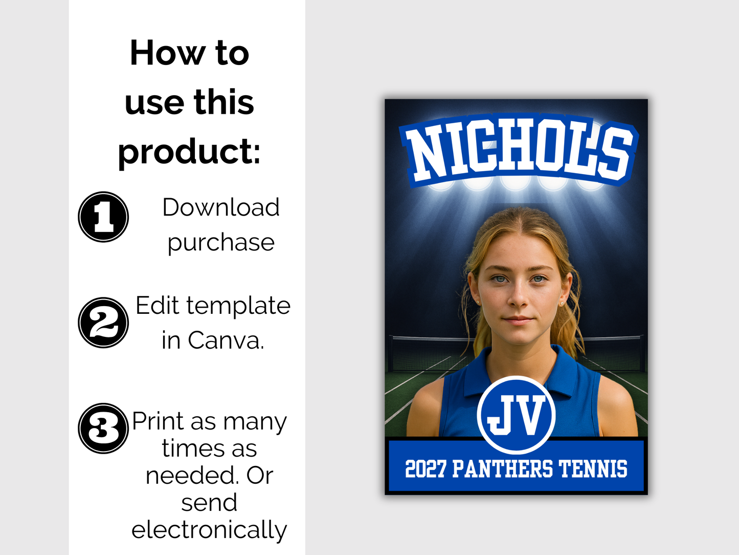 Tennis Team Roster Lanyard Template