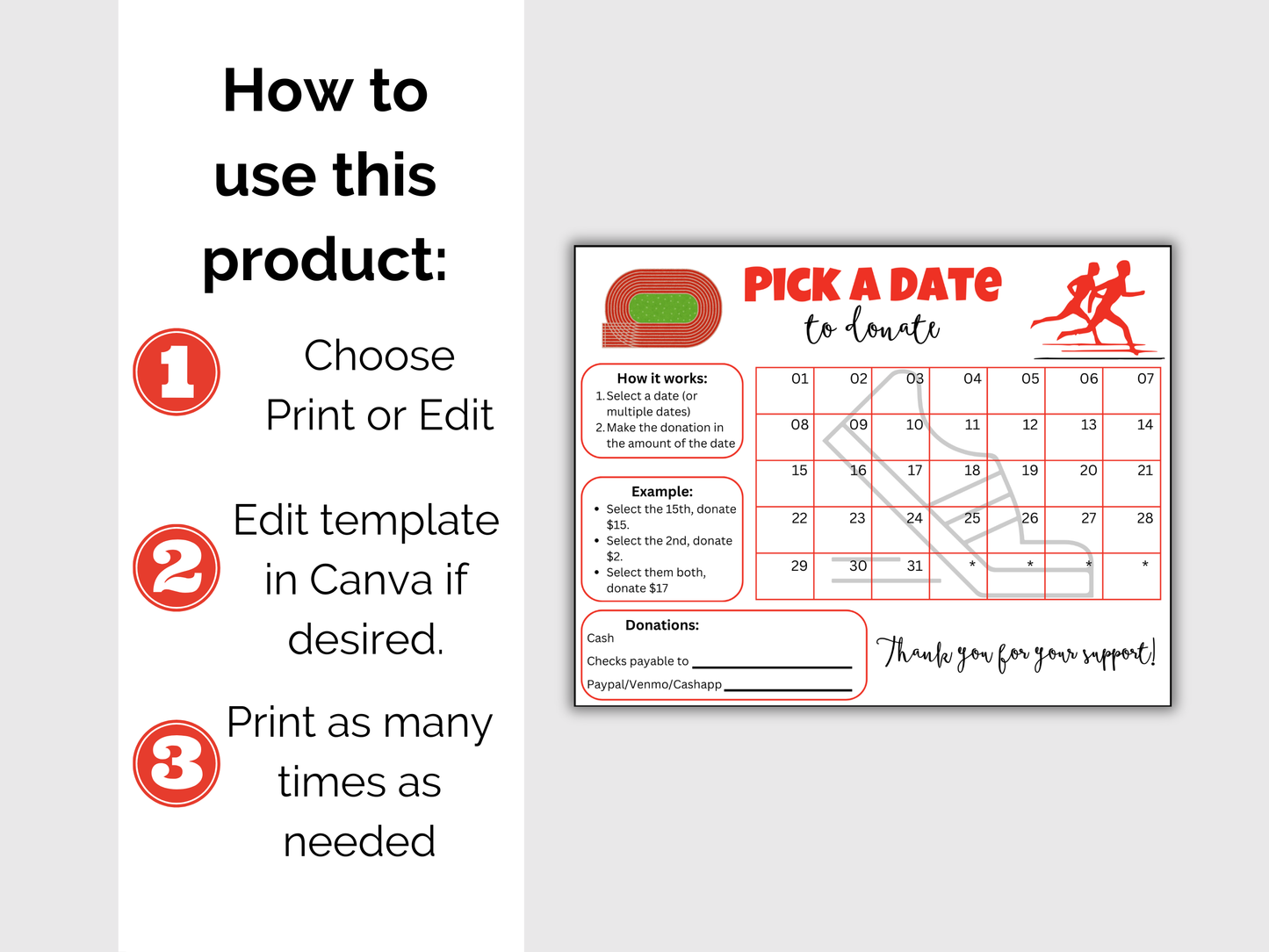 Editable Track Pick A Date