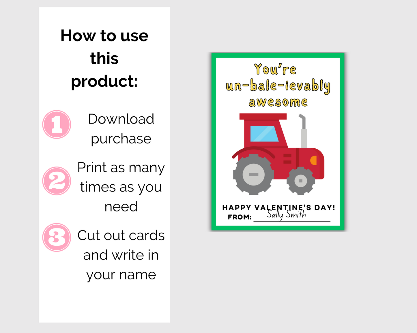 Tractor Valentine Cards