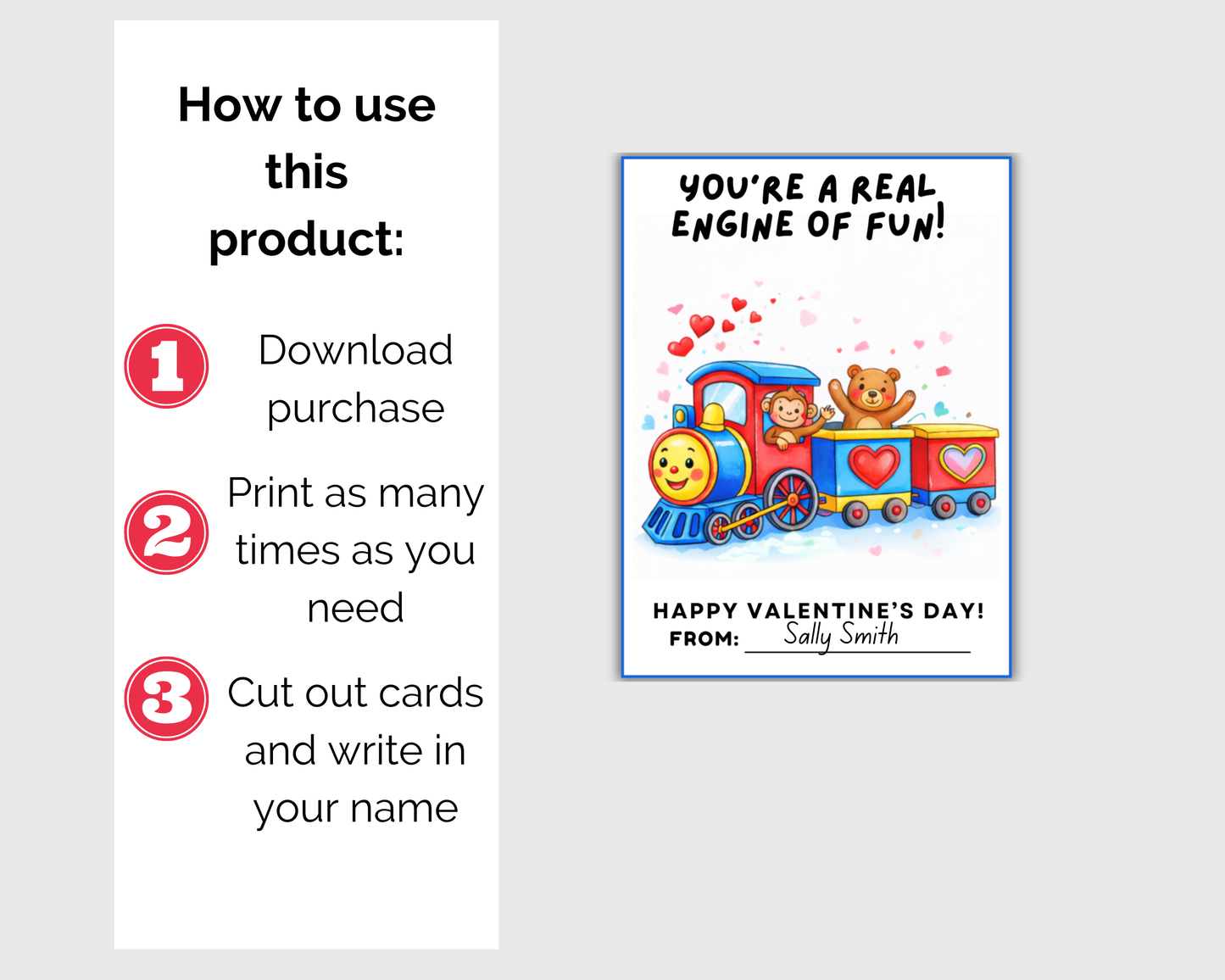 Train Valentine Cards