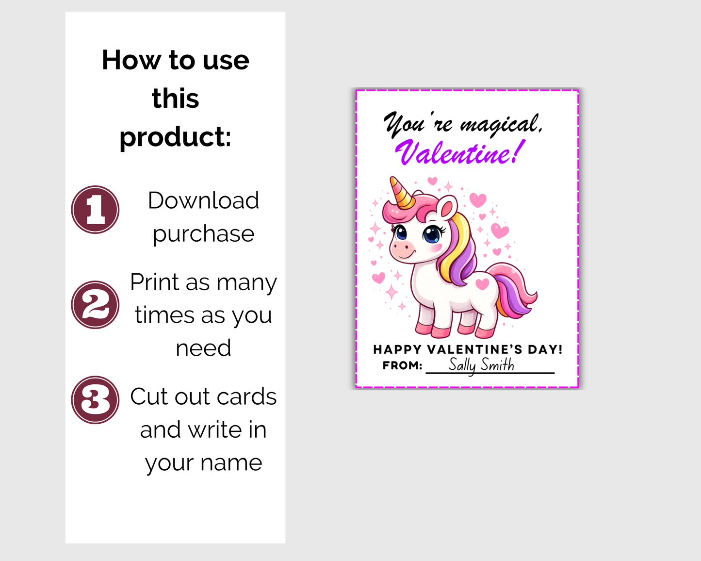 Unicorn Valentine Cards