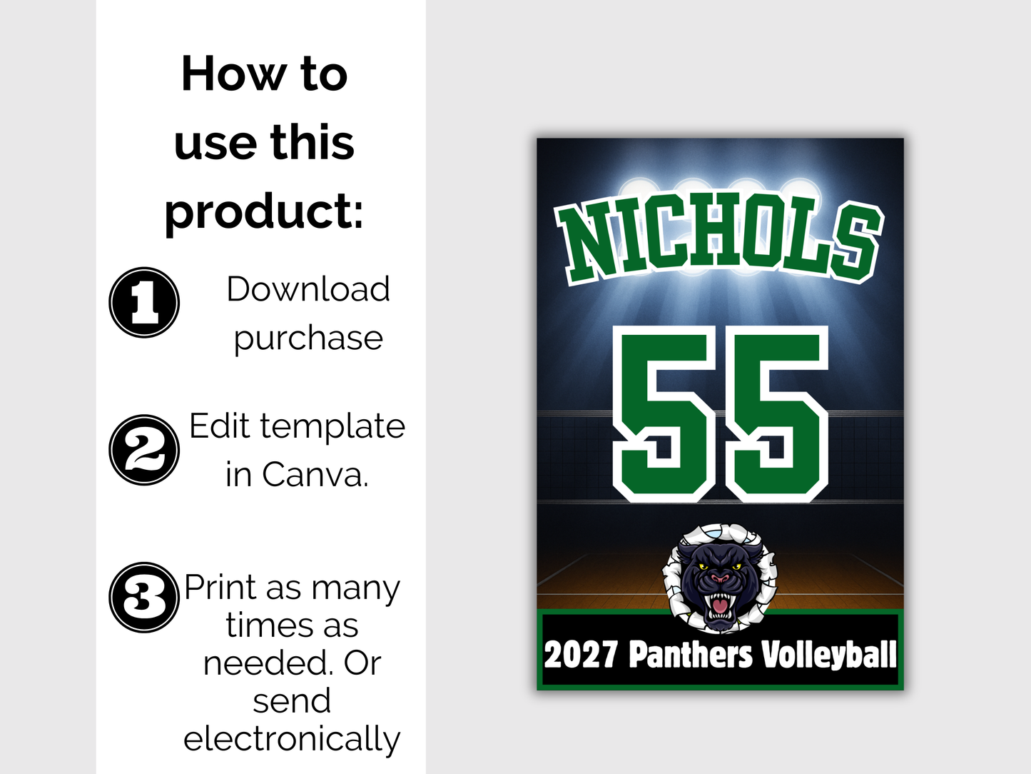 Volleyball Team Roster Lanyard Template