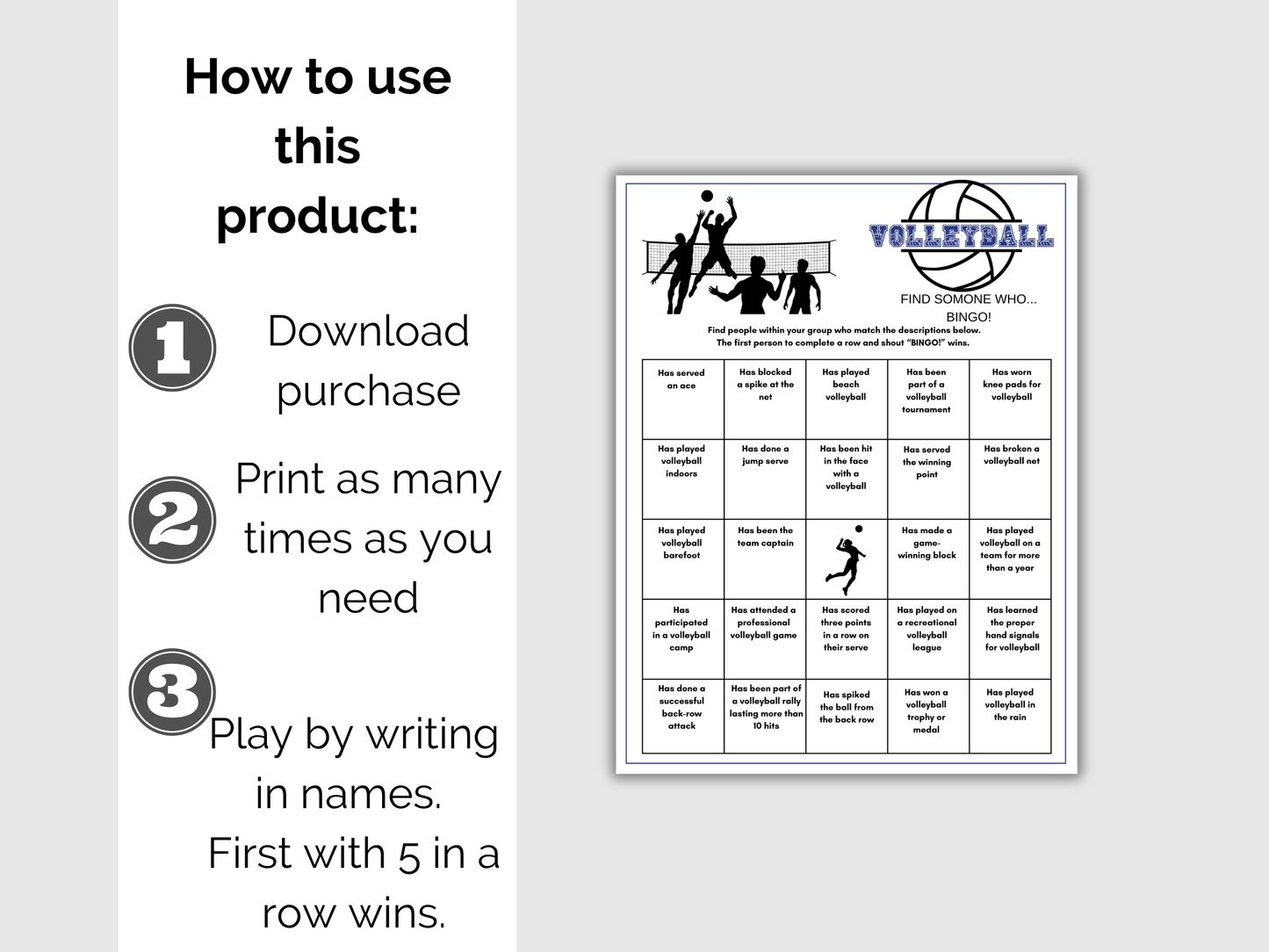 Volleyball Find Someone Who