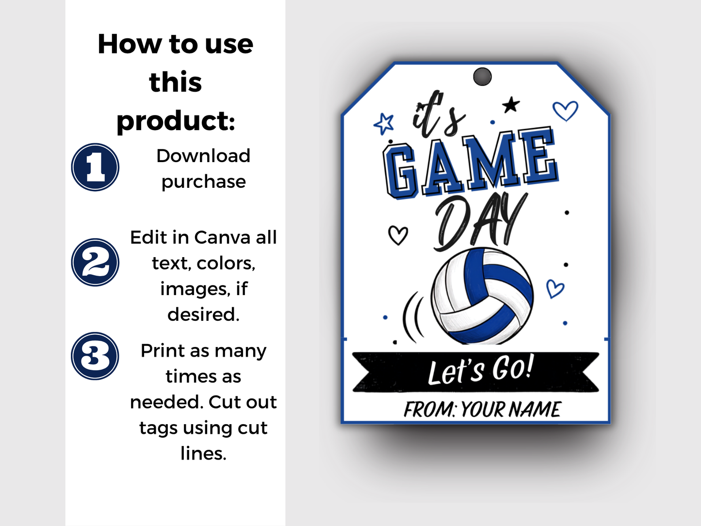 Editable Volleyball Team Treat Tags