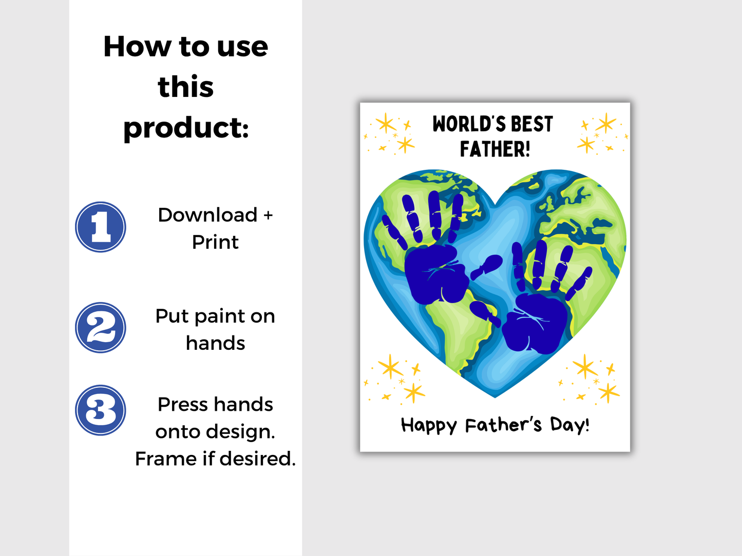 Fathers Day Handprint Art - Worlds Best Dad