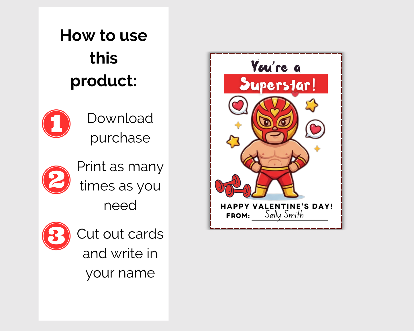 Wrestling Valentine Cards