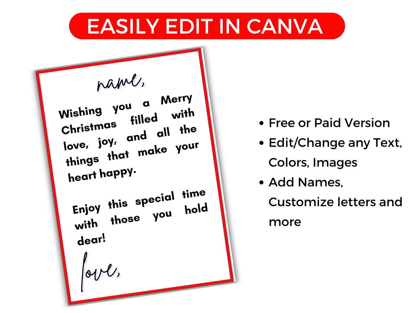 12 Days of Christmas Gift Card Book Editable