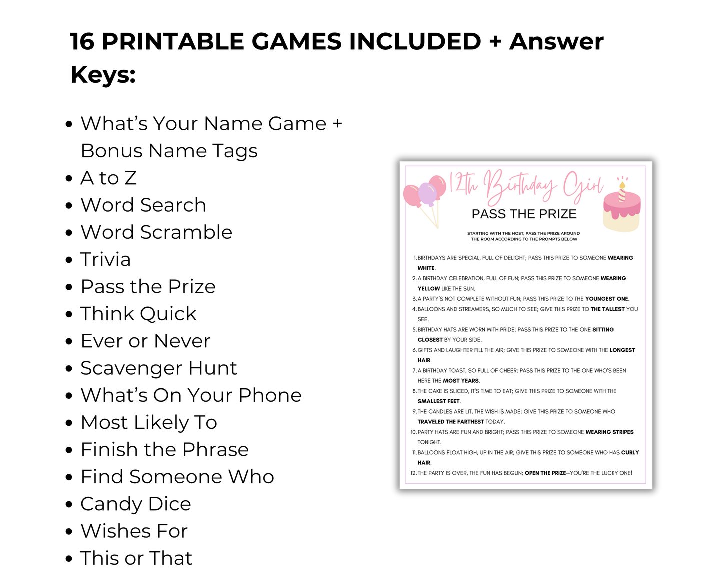 12th Birthday Game Bundle