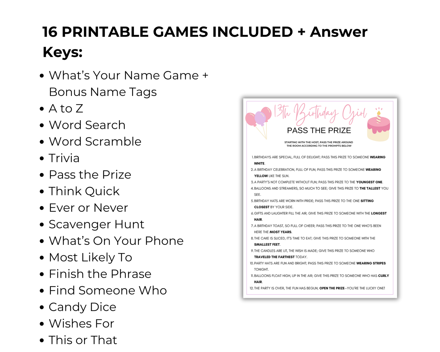 13th Birthday Game Bundle