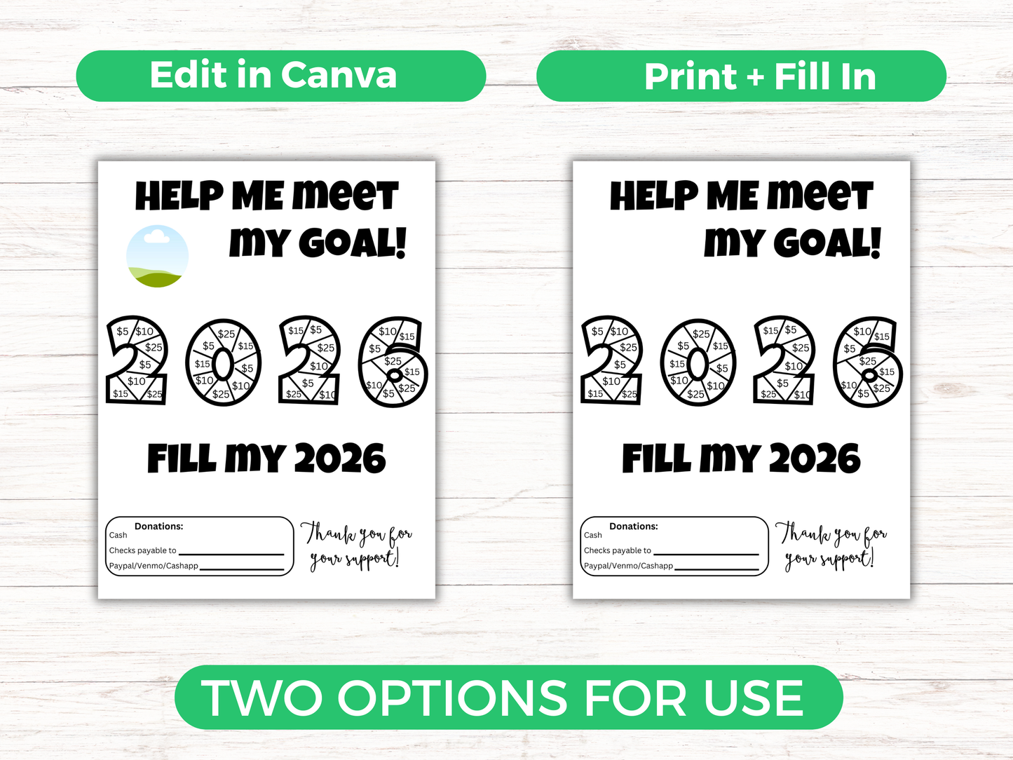 Editable Fill My 2026 Fundraiser Template