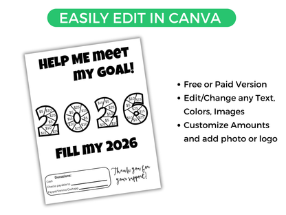 Editable Fill My 2026 Fundraiser Template