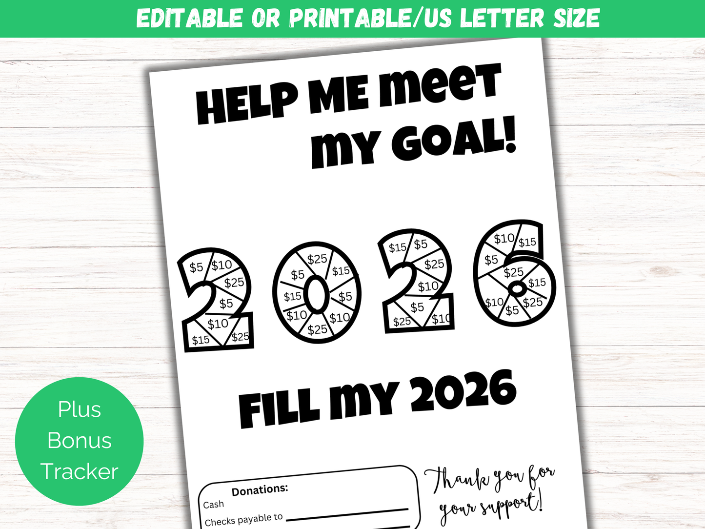 Editable Fill My 2026 Fundraiser Template
