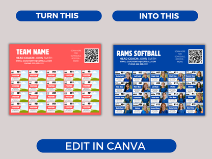 Editable 20 Player Team Roster Template