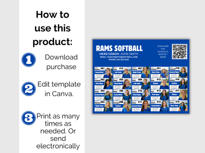 Editable 20 Player Team Roster Template