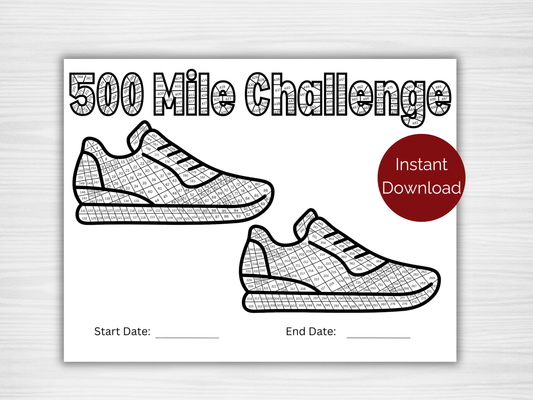 500 Mile Workout Challenge Tracker