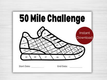 50 Mile Workout Challenge Tracker