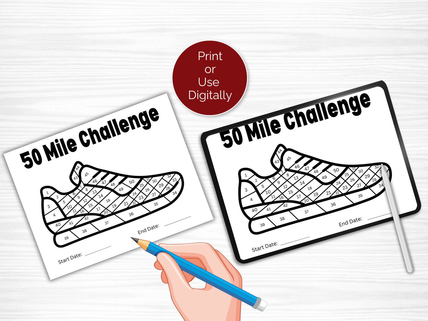 50 Mile Workout Challenge Tracker