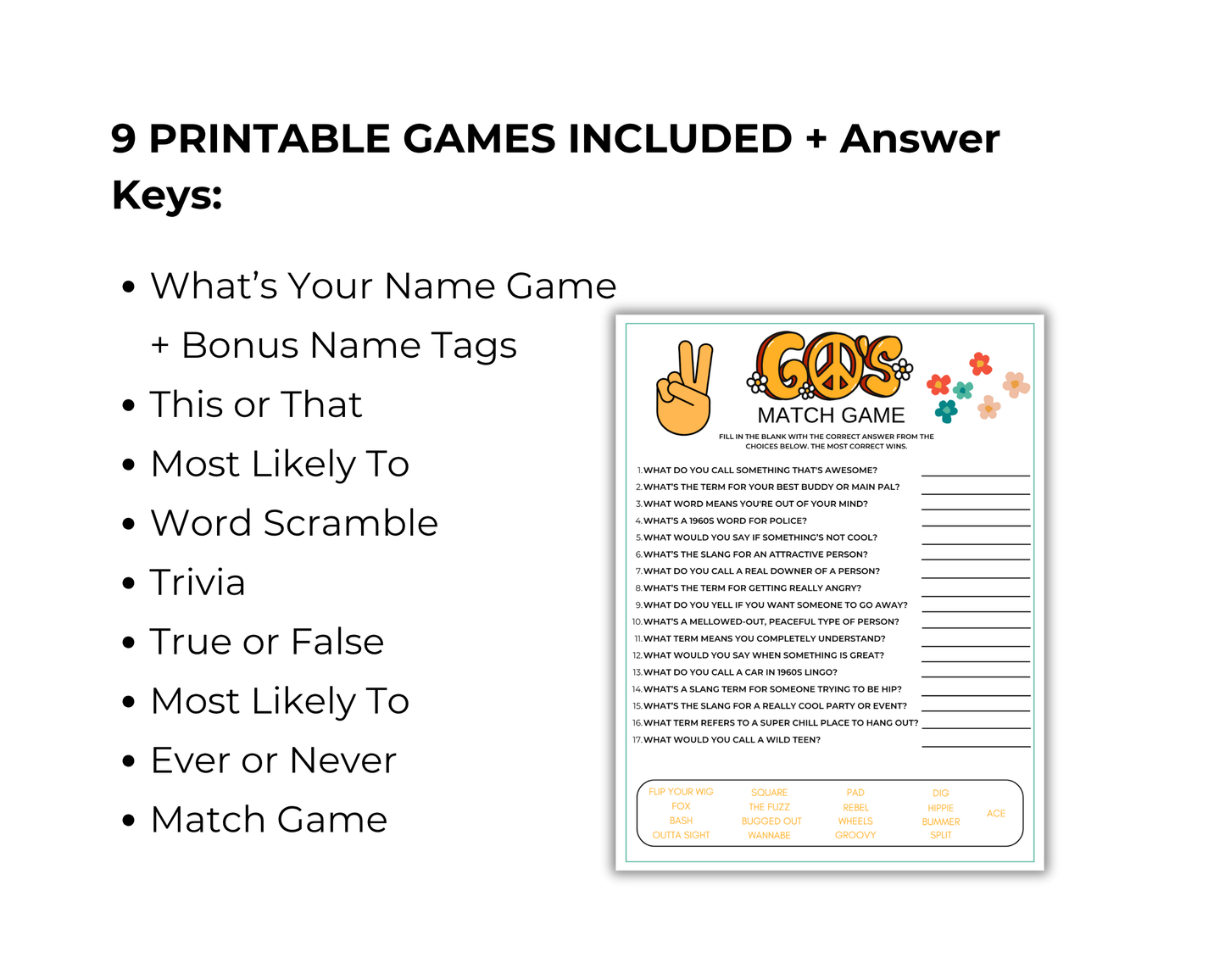 60s Party Game Bundle