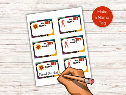 What's Your 70s Name Game + Name Tags