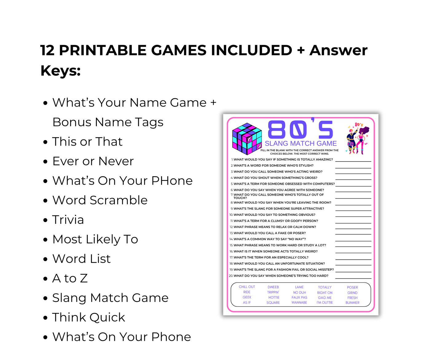 80s Party Game Bundle