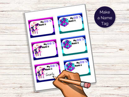 What's Your 80s Name Game + Name Tags