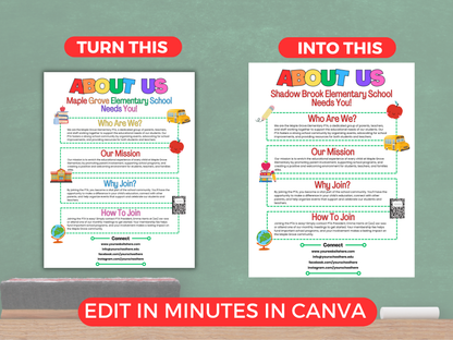 EDITABLE About The PTA PTO Flyer Template