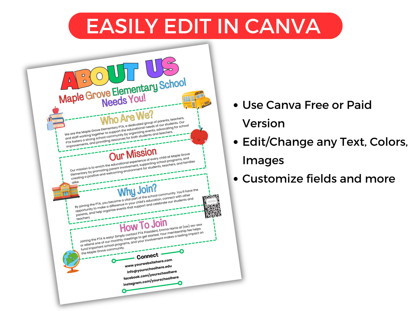 EDITABLE About The PTA PTO Flyer Template