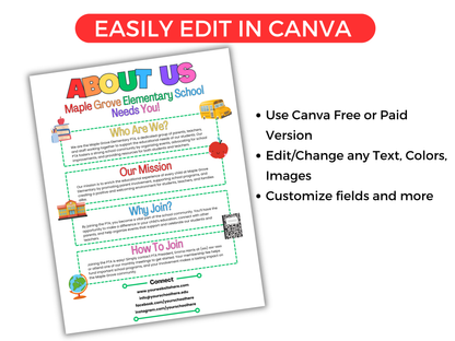 EDITABLE About The PTA PTO Flyer Template