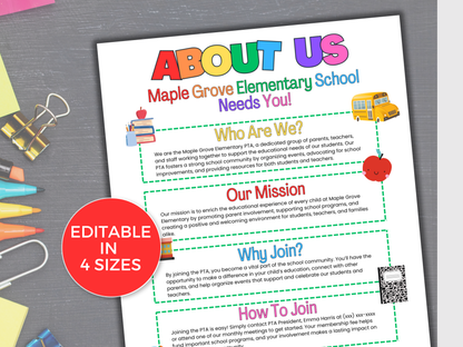 EDITABLE About The PTA PTO Flyer Template