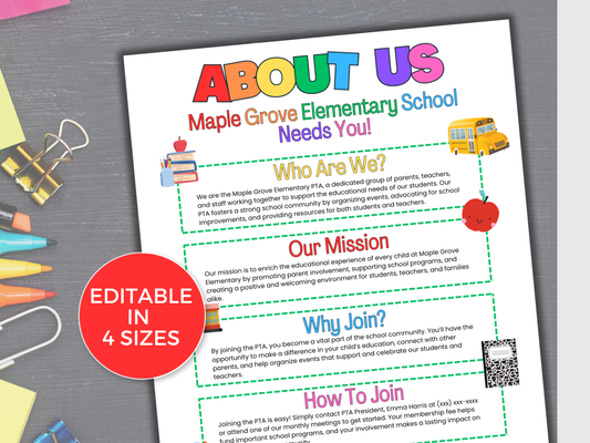 EDITABLE About The PTA PTO Flyer Template