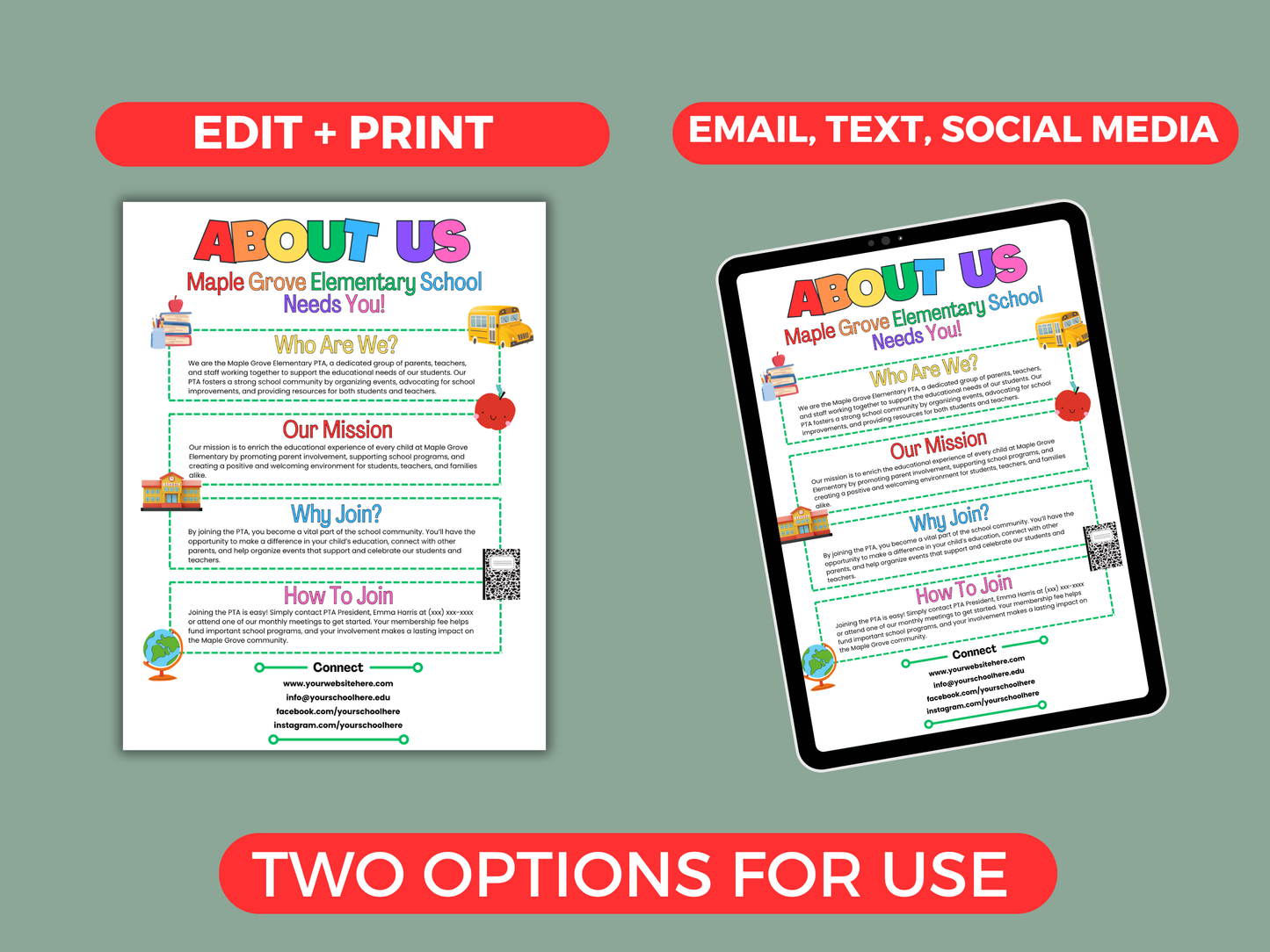 EDITABLE About The PTA PTO Flyer Template