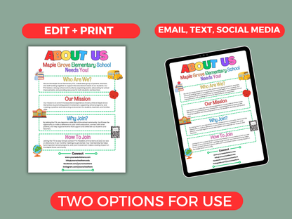 EDITABLE About The PTA PTO Flyer Template